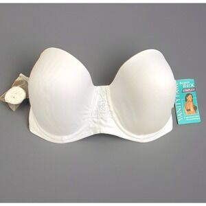 Vanity Fair Women's Beauty Back Smoothing Strapless Bra Black 74380 White 36DD